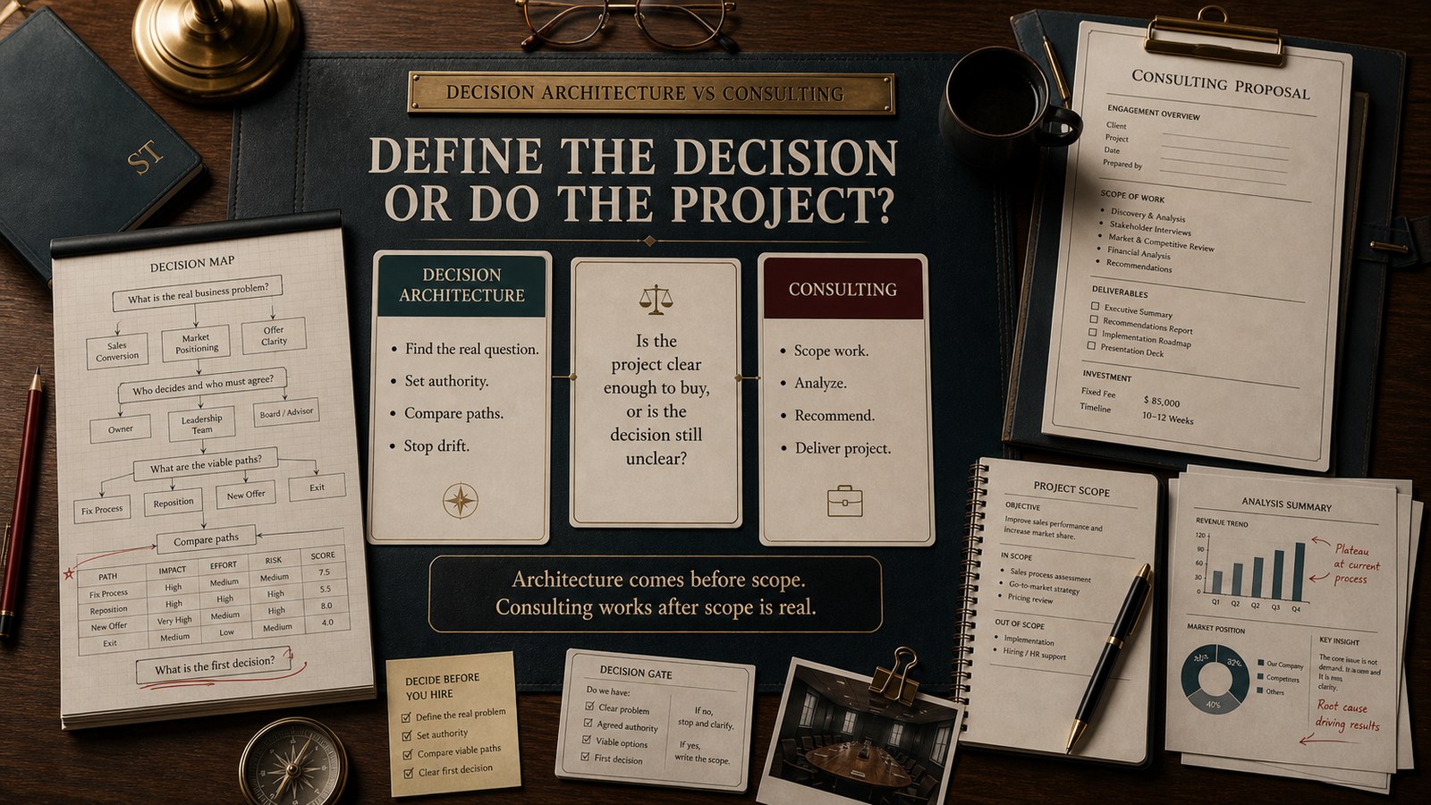 Decision Architecture vs Consulting decision visual