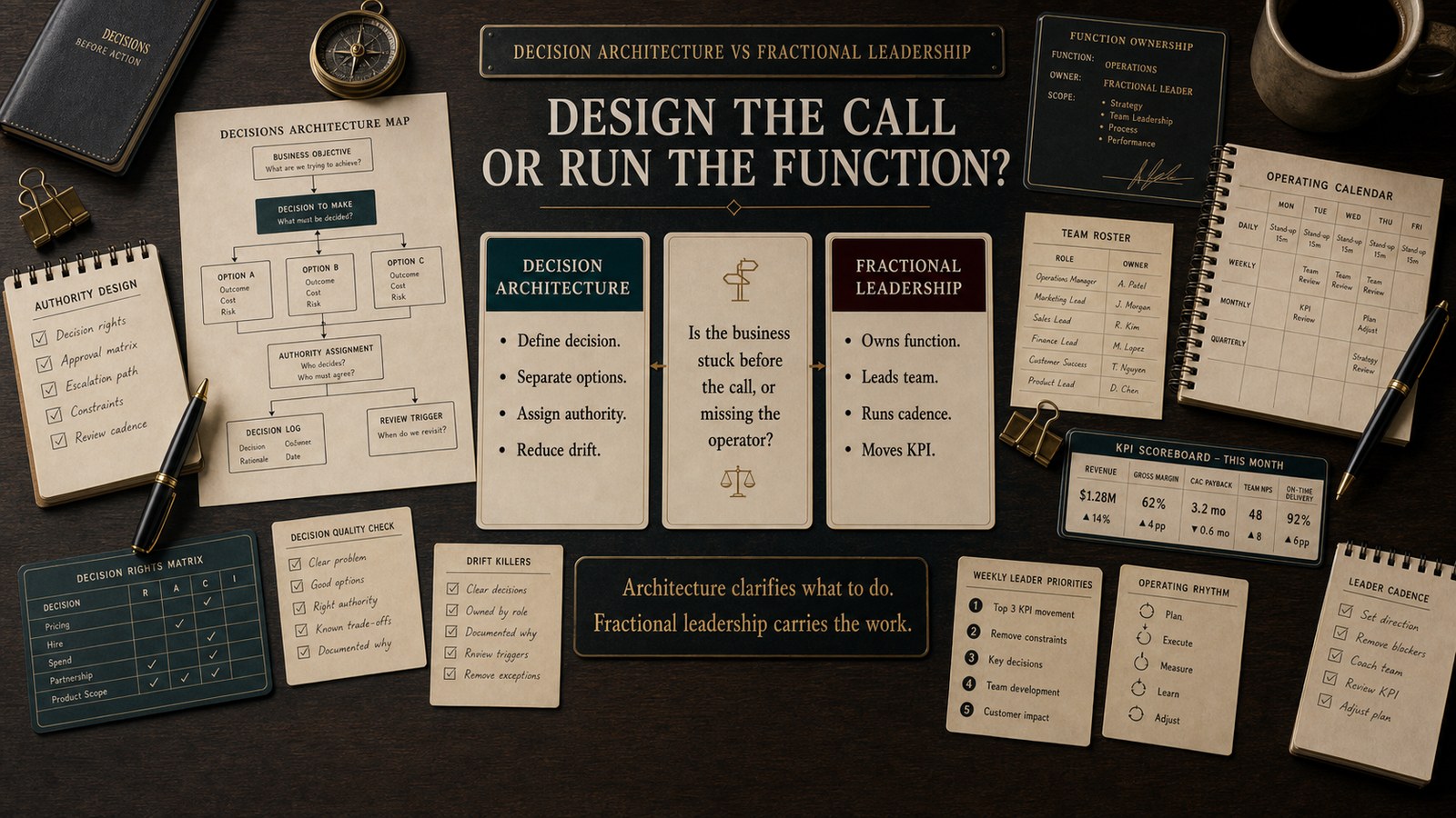 Decision Architecture vs Fractional Leadership decision visual
