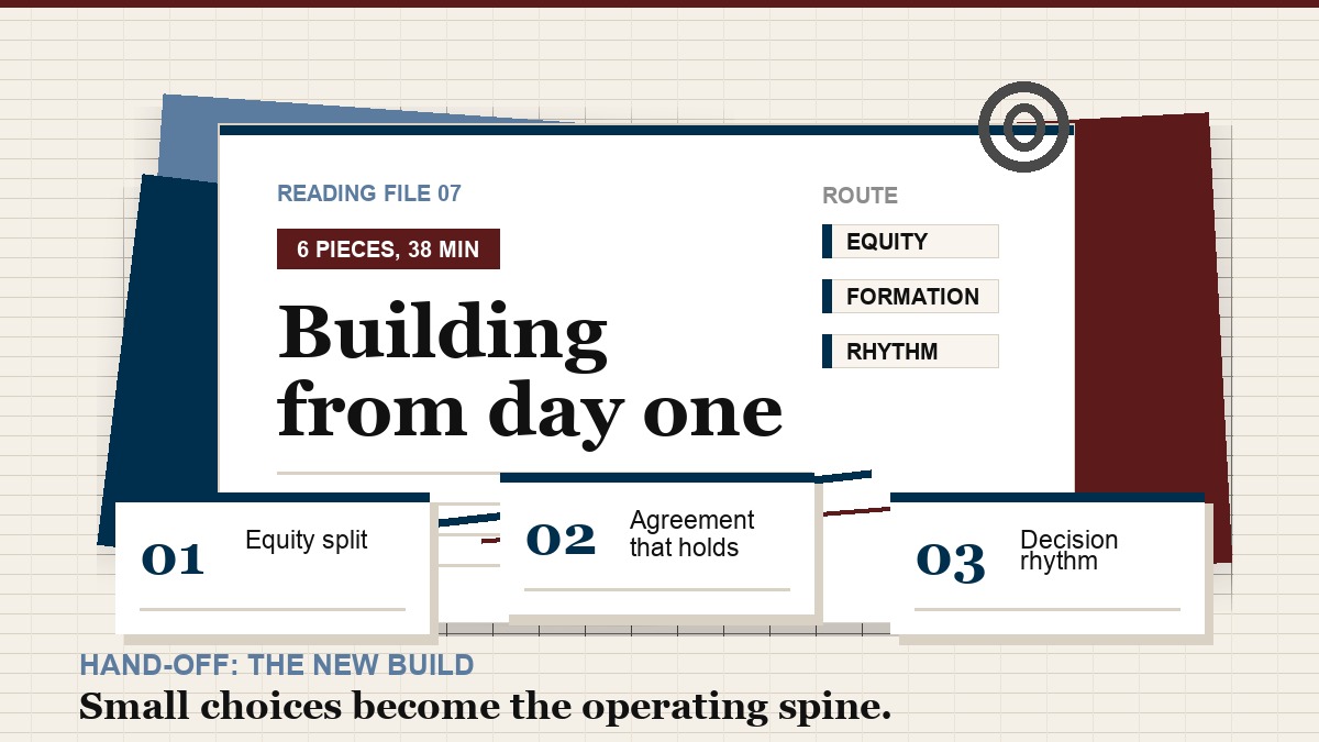 Reading path card for building from day one.